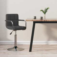 vidaXL Scaun de bar, gri &icirc;nchis, material textil