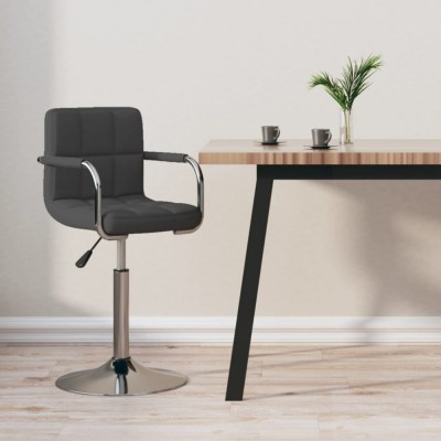 Scaun de bar, gri &amp;icirc;nchis, material textil foto