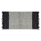 Covoraș Decorativ, Model Monocrom, Franjuri, Piele Artificială, Negru Gri Bej, 110x60cm