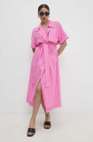 Cumpara ieftin Answear Lab rochie culoarea roz, maxi, evazati