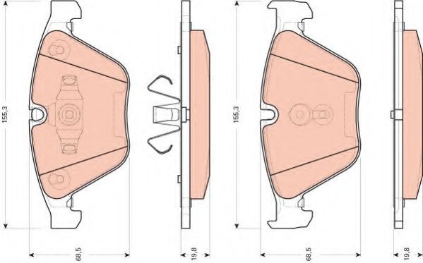 Set placute frana,frana disc BMW X1 (E84) (2009 - 2015) TRW GDB1729