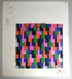Design model abstract pentru imprimeuri textile tempera cca 1970, Nonfigurativ, Altul