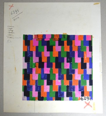 Design model abstract pentru imprimeuri textile tempera cca 1970 foto