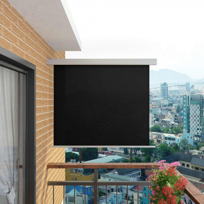 Copertina laterala multifunctionala balcon, negru, 150x200 cm GartenMobel Dekor