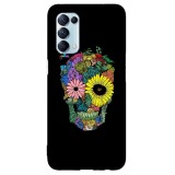 Husa compatibila cu Oppo Find X2 model Flower Skull, Silicon, TPU, Viceversa, Transparent, Carcasa