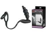 Inel Penis cu Stimulator Anal Pretty Love, 12 Moduri Vibratii, Silicon, USB, Negru