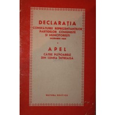 DECLARATIA CONSFATUIRII REPREZENTANTILOR PARTIDELOR COMUNISTE SI MUNCITORESTI ( NOIEMBRIE 1960 )