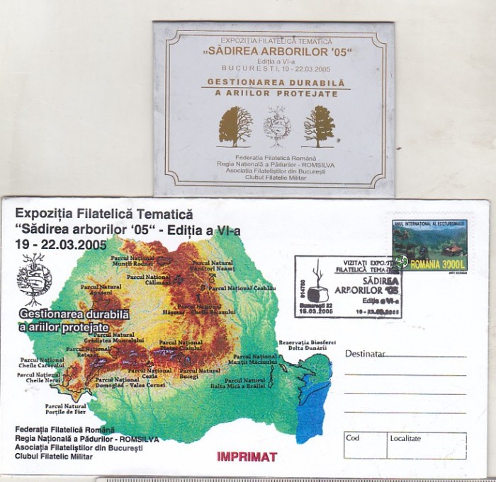 bnk fil Plic ocazional + placheta Sadirea arborilor Bucuresti 2005