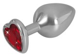 Dop Anal Cu Bijuterie Diamond Medium, Metalic+Rosu, 8 cm, You2toys