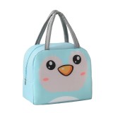 Geant&Auml; frigorific&Auml;, flippy, cu desene animat, portabil&Auml; pentru copii, de pr&Atilde;&cent;nz, din p&Atilde;&cent;nz&Auml; oxford, 22x14x19 cm, model pinguin, albastru