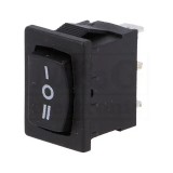 Comutator fara retinere 3 pozitii (ON)-OFF-(ON) 3A /250VAC 18.8x12.9x13.4mm negru NINIGI RSM1232C0BK