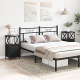 noptiera vidaXL, set de 2, negru, stejar, 34x35,5x70 cm, din lemn tratat