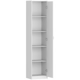 HOMCOM Dulap de Bucătărie &Icirc;nalt Slim 180 cm, Mobilier cu 5 Rafturi și Ușă Soft Close, Anti-Răsturnare, Rafturi Reglabile, Mobilier Modern pentru Bucăt