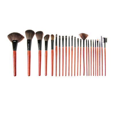 Set pensule make-up, 14 x 24 cm, 24 bucati, maner lemn foto