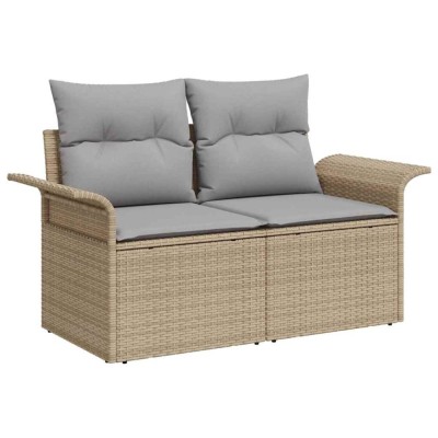vidaXL Set de canapele pentru grădină 6 pcs Bej Rattan poli foto