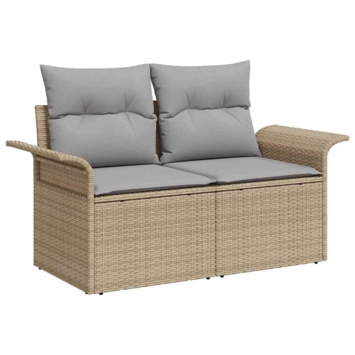 vidaXL Set de canapele pentru grădină 6 pcs Bej Rattan poli