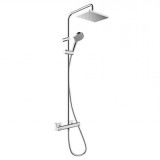 Sistem de dus fix si mobil cu baterie termostatata, crom, Hansgrohe Vernis Shape