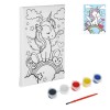 Set Pictură Canvas, Model Unicorn, Dimensiune 20x15cm, Multicolor, Pensulă Inclusă, Oem