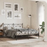 VidaXL Cadru pat metalic cu tăblie de cap/picioare, negru, 150x200 cm
