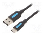 Cablu USB 2.0 VENTION A la C nichelat 3m 480Mbps PVC