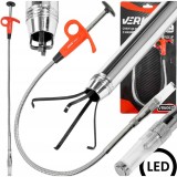 Recuperator suruburi, gripper flexibil, 3 in 1, prindere magnetica, cu gheare si lumina led, 580mm, Verke