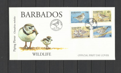 BARBADOS 1999 WWF FAUNA PROTEJATA PASARI FDC foto