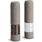 Cumpara ieftin Set 2 rasnite electrice TLYSXPRO, reincarcabile USB-C, 6 niveluri de macinare, LED, ceramica, culoare Greige
