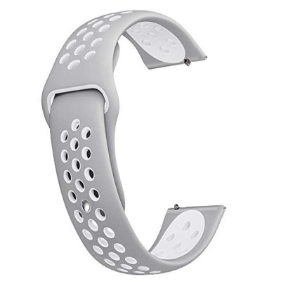 Curea din silicon compatibila Samsung Galaxy Watch 46mm, telescoape Quick Release, 22mm, Alb/Gri foto