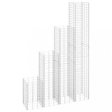 vidaXL Straturi Inaltate Gabioane, 4 buc, 30x30x50/100/150/200 cm, Fier, Argintiu - Cosuri Gradina Decorative, Durabile