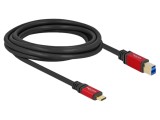 Cablu USB B la USB C aurit 3m negru 24AWG Delock 80614