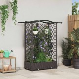 vidaXL Pat Ridicat cu Trellis și Acoperiș Maro 124 x 40 x 126 cm PP 42032509