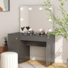 VidaXL Masă de machiaj cu lumini LED gri strălucitor 110x55x145 cm MDF