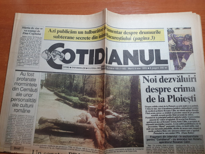 cotidianul 9 mai 1995-art anghel iordanescu,tunelul secret de sub raul dambovita