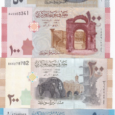 Siria Syria Set 50-100-200-500 Pounds 2009-2013 UNC