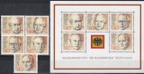 Germania 1982 - Preşedinţi ai Republicii Federale, Serie + Bloc, MNH, Nestampilat