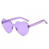 Ochelari Soare Dama In Forma De inima Fara Rama - Model 9, Femei, Plastic, Violet