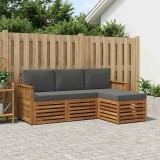 vidaXL Set de canapele de exterior cu pernă 4 pcs Natural și Antracit 3384208