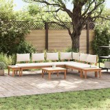 VidaXL Set de Bănci pentru Grădină cu pernă 4 pcs Maro, Crem
