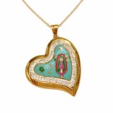 Cumpara ieftin Colier inima din inox cu email si cristale