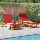 VidaXL Șezlong 2 pcs Maro 63 x 199 x 85cm Lemn masiv de acacia