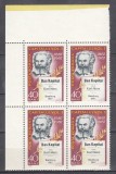 ROMANIA 1967 LP 661-100 ANI APARITIA LUCRARII CAPITALUL KARL MARX BLOC DE 4 MNH