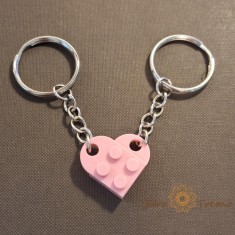 Set 2 brelocuri , forma de inima completa, culoare roz