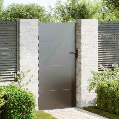 vidaXL Poartă de grădină Negru 105 x 200 cm Oțel vopsit &icirc;n pulbere