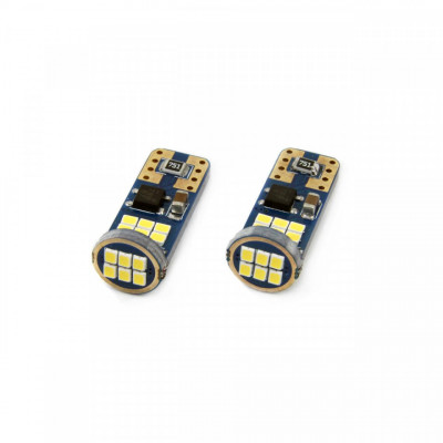 Set becuri auto cu LED CANBUS UltraBright compatibil T10e W5W 18 SMD Alb foto