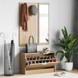 vidaXL Set pantofi 3 &icirc;n 1, lemn stratificat, stejar Sonoma 342572