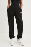 Rotate pantaloni de trening din bumbac culoarea negru, neted, 113428100