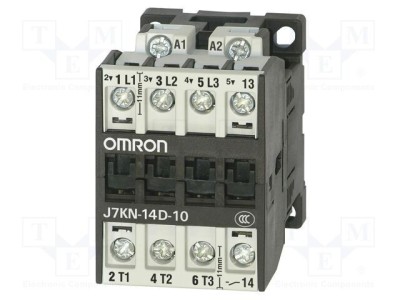 Contactor 3 poli NO x3 230V 14A OMRON J7KN pentru șină DIN foto