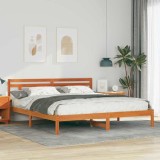 Cumpara ieftin Cadru de pat cu headboard Maro Lemn de brad
