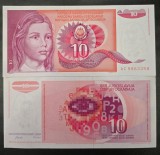 IUGOSLAVIA 10 DINARA / DINARI 1990 UNC , P - 103a , necirculata