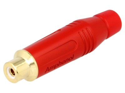 Conector RCA mamă aurit, roșu foto